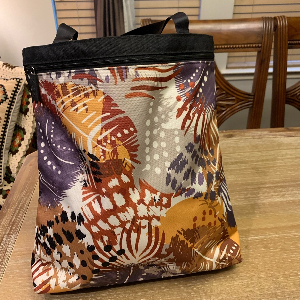 Vera Bradley Black and Orange Patterned Tote